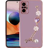 Başkenttekno Xiaomi Redmi Note 10 Pro Kılıf El Tutamaçlı Kamera Korumalı Taka Silikon Kapak Kılıf - Mor