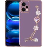 Başkenttekno Xiaomi Redmi Note 12 5g El Tutamaçlı Kamera Korumalı Zore Taka Silikon Kapak Kılıf - Mor
