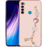Başkenttekno Xiaomi Redmi Note 8 Kılıf El Tutamaçlı Kamera Korumalı Taka Silikon Kapak - Pembe