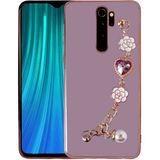 Başkenttekno Xiaomi Redmi Note 8 Pro Kılıf El Tutamaçlı Kamera Korumalı Taka Silikon Kapak - Mor
