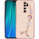 Başkenttekno Xiaomi Redmi Note 8 Pro Kılıf El Tutamaçlı Kamera Korumalı Taka Silikon Kapak - Pembe