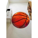 Basket Topu Desenli Yuvarlak Dijital Baskı Kaymaz Tabanlı Çocuk Ve Genç Odası Halısı H0385 Renkli 120 X 120