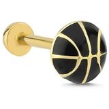 Basketball Model Siyah Mine Tragus Piercing