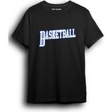 Basketbol Baskılı Özel Tasarım Mavi Beyaz Baskılı Tişört Basketball T-Shirt BASKLL2007 - Siyah