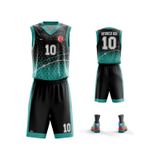 Basketbol Forması Turkuaz & Siyah Model B2402 - Kişiye Özel İsim Ve Numara Yazılabilir Dijital Baskı Turkuaz