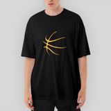 Basketbol Neon Oversize Siyah Tişört
