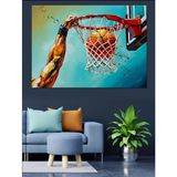 Basketbol Potası Ve Kaslı Adam Kolu Dekoratif Kanvas - Mdf Ahşap Tablo