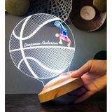 Basketbol Severlere Hediye, İsimli Basketbolcu Hediyesi 3D Led Lamba, Basketbol Hocasına Hediye, Basketbol Topu Lamba