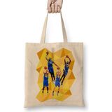 Basketbol Takımı Curry Fire Bez Çanta Uzun Saplı - Açık Bej - 40 X 40