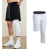 Basketbol Tek Bacak Uzun 3/4 Spor Tayt Sol Uzun - Beyaz - XL