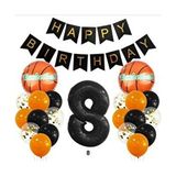 Basketbol Temalı Doğum Günü Balon Set Konsepti - Beyaz