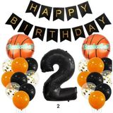 Basketbol Temalı Doğum Günü Balon Set Konsepti - Çok Renkli - 2