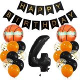 Basketbol Temalı Doğum Günü Balon Set Konsepti - Çok Renkli - 4