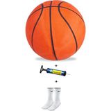 Basketbol Topu 7 Numara Iç ve Dış Mekan Uygun Turuncu Basketbol Topu+Pompa+Çorap