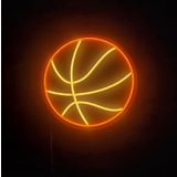 Basketbol Topu Neon LED Duvar Aydınlatması - 28x28 cm