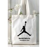 Basketbolcu Basketbol Basket Baskılı Bez Omuz Çantası Kişiye Özel Model 21