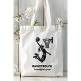 Basketbolcu Basketbol Basket Baskılı Bez Omuz Çantası Kişiye Özel Model 28