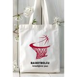 Basketbolcu Basketbol Basket Baskılı Bez Omuz Çantası Kişiye Özel Model 30