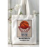 Basketbolcu Basketbol Basket Baskılı Bez Omuz Çantası Kişiye Özel Model 31