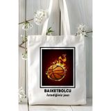 Basketbolcu Basketbol Basket Baskılı Bez Omuz Çantası Kişiye Özel Model 33