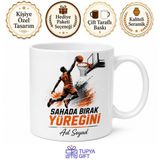 Basketbolcu Smaç Basan Üçlük Atış File Sesi Pota Altı Kupa Bardak Hediye