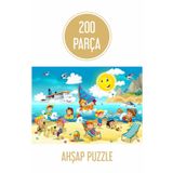 Baskı Atölyesi 200 Parça Ahşap Puzzle Yaz, Tatil, Deniz, Eğlence