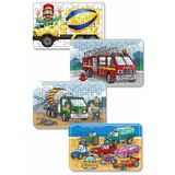 Baskı Atölyesi Çimento Arabası, Itfaiye, Arabalar 54 Parça Ahşap Puzzle