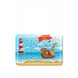 Baskı Atölyesi Sevimli Hayvanlar Teknede A4 54 Parça Puzzle, Oyuncak, Yapboz