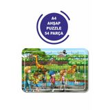 Baskı Atölyesi Sevimli Hayvanlar Ve Biz A4 54 Parça Puzzle, Oyuncak, Yapboz