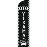 Baskı Carkı Siyah Oto Yıkama Yelken Bayrak - SİYAH