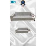 Baskı Desenli Elastik Esnek Kadife Koruyucu Giydirme Koltuk Örtüsü - Bk-01 - 3+2 (2 Parça Set) - 10 x 10 cm - Metalik