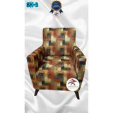 Baskı Desenli Elastik Esnek Kadife Koruyucu Giydirme Koltuk Örtüsü - Bk-03 - Tekli (1 Parça) - 10 x 10 cm - Sarı