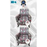 Baskı Desenli Elastik Esnek Kadife Koruyucu Giydirme Koltuk Örtüsü - Bk-04 - 1+1 (2 Parça Set) - 10 x 10 cm - Kakao