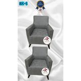 Baskı Desenli Elastik Esnek Kadife Koruyucu Giydirme Koltuk Örtüsü - Bk-05 - 1+1 (2 Parça Set) - 10 x 10 cm - Beyaz