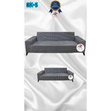 Baskı Desenli Elastik Esnek Kadife Koruyucu Giydirme Koltuk Örtüsü - Bk-05 - 3+2 (2 Parça Set) - 10 x 10 cm - Beyaz