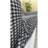 Baskı Desenli Elastik Esnek Kadife Koruyucu Giydirme Koltuk Örtüsü - Bk-05 - 3+2+1+1 (4 Parça Set) - 10 x 10 cm - Beyaz