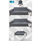 Baskı Desenli Elastik Esnek Kadife Koruyucu Giydirme Koltuk Örtüsü - Bk-05 - 3+3+2 (3 Parça Set) - 10 x 10 cm - Beyaz