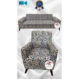 Baskı Desenli Elastik Esnek Kadife Koruyucu Giydirme Koltuk Örtüsü - Bk-06 - 3+1 (2 Parça Set) - 10 x 10 cm - Bordo