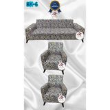 Baskı Desenli Elastik Esnek Kadife Koruyucu Giydirme Koltuk Örtüsü - Bk-06 - 3+1+1 (3 Parça Set) - 10 x 10 cm - Bordo