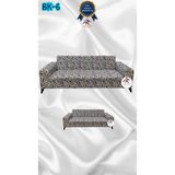 Baskı Desenli Elastik Esnek Kadife Koruyucu Giydirme Koltuk Örtüsü - Bk-06 - 3+2 (2 Parça Set) - 10 x 10 cm - Bordo