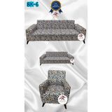Baskı Desenli Elastik Esnek Kadife Koruyucu Giydirme Koltuk Örtüsü - Bk-06 - 3+2+1 (3 Parça Set) - 10 x 10 cm - Bordo