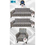Baskı Desenli Elastik Esnek Kadife Koruyucu Giydirme Koltuk Örtüsü - Bk-06 - 3+3+1 (3 Parça Set) - 10 x 10 cm - Bordo