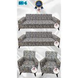 Baskı Desenli Elastik Esnek Kadife Koruyucu Giydirme Koltuk Örtüsü - Bk-06 - 3+3+1+1 (4 Parça Set) - 10 x 10 cm - Bordo