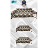 Baskı Desenli Elastik Esnek Kadife Koruyucu Giydirme Koltuk Örtüsü - Bk-07 - 3+2+2 (3 Parça Set) - 10 x 10 cm - Haki