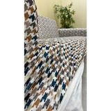 Baskı Desenli Elastik Esnek Kadife Koruyucu Giydirme Koltuk Örtüsü - Bk-10 - 3+3 (2 Parça Set) - 10 x 10 cm - Çok Renkli
