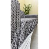 Baskı Desenli Elastik Esnek Kadife Koruyucu Giydirme Koltuk Örtüsü - Bk-12 - 3+3+2 (3 Parça Set) - 10 x 10 cm - Gümüş