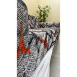 Baskı Desenli Elastik Esnek Kadife Koruyucu Giydirme Koltuk Örtüsü - Bk-13 - 2'li (1 Parça) - 10 x 10 cm - Gri