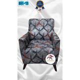 Baskı Desenli Elastik Esnek Kadife Koruyucu Giydirme Koltuk Örtüsü - Bk-13 - Tekli (1 Parça) - 10 x 10 cm - Gri