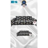Baskı Desenli Elastik Esnek Kadife Koruyucu Giydirme Koltuk Örtüsü - Bk-14 - 3+2 (2 Parça Set) - 10 x 10 cm - Siyah