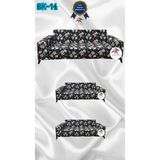 Baskı Desenli Elastik Esnek Kadife Koruyucu Giydirme Koltuk Örtüsü - Bk-14 - 3+2+2 (3 Parça Set) - 10 x 10 cm - Siyah
